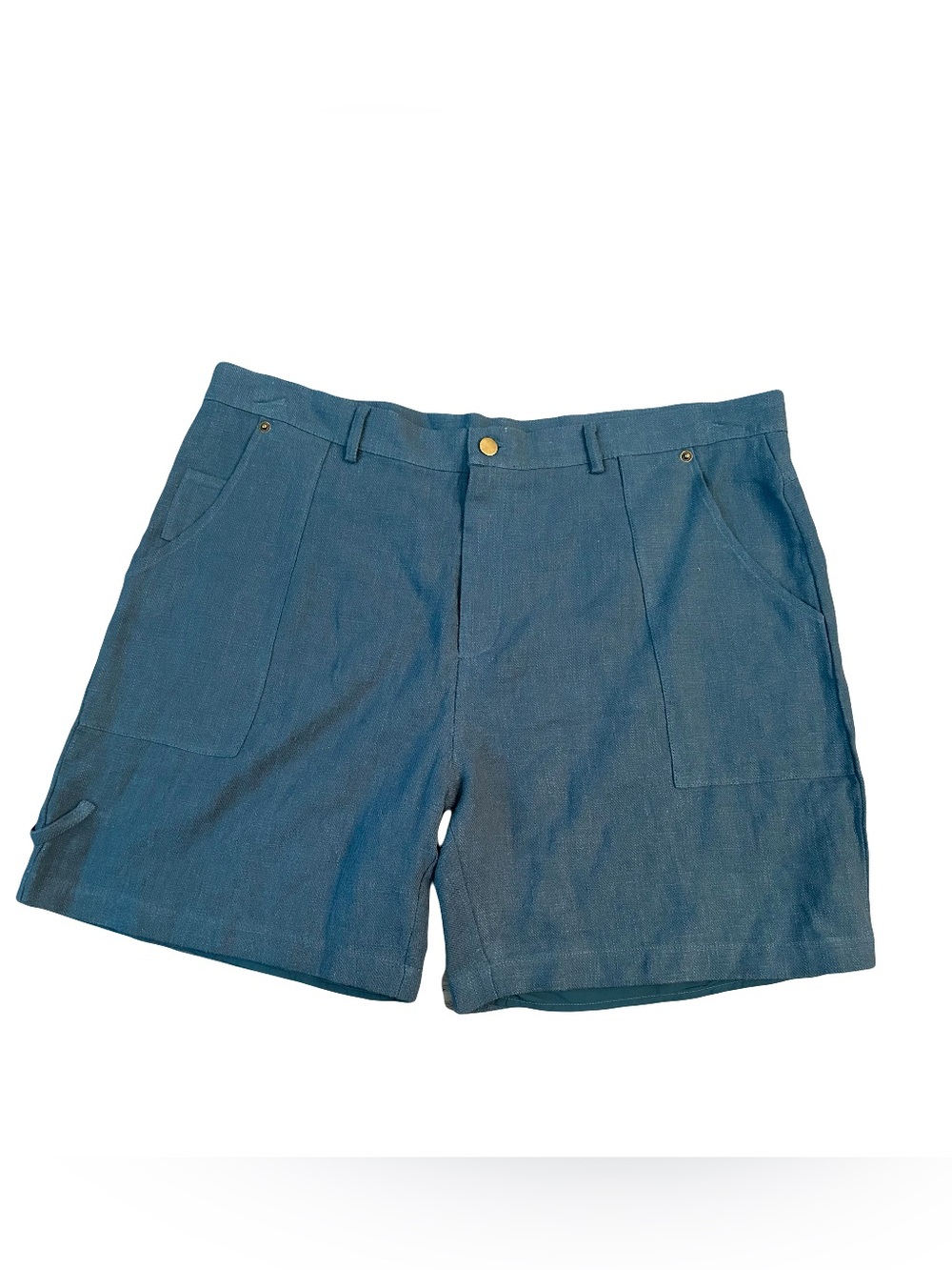 ROOLEE Blue Woven Cotton Blend Cargo Shorts, Size XXL